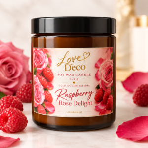 Raspberry Rose Delight Świeca sojowa 200g